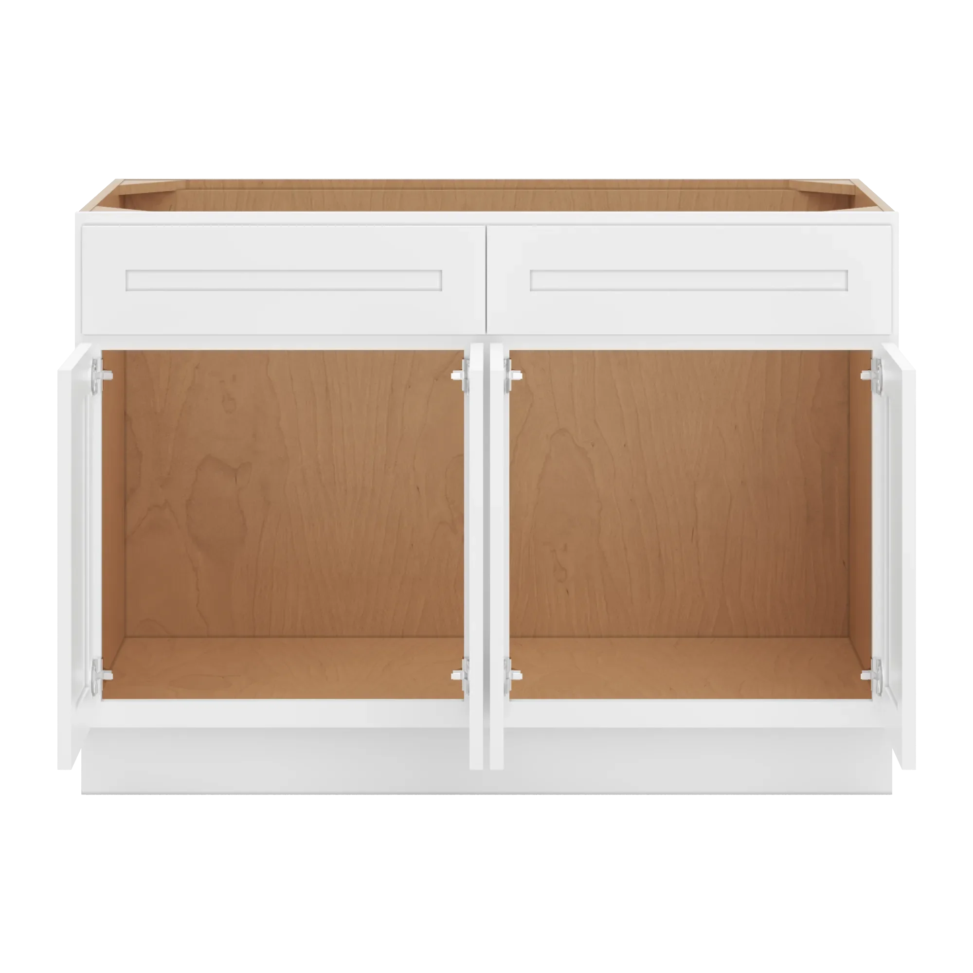 cnc luxor 5 piece white 48 w 2 drawer four door sink base cabinet