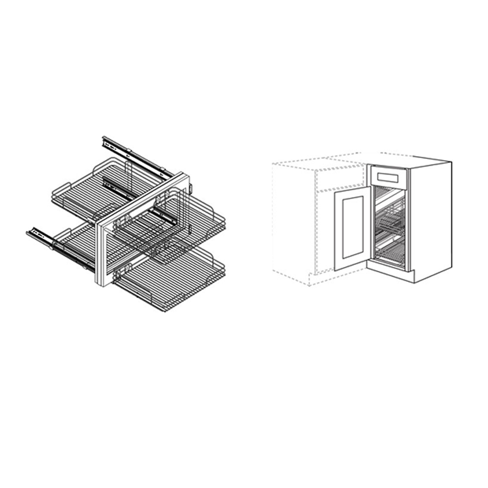 Cubitac Prestige Milan Latte 48/51"W Soft Close Blind Corner Optimizer