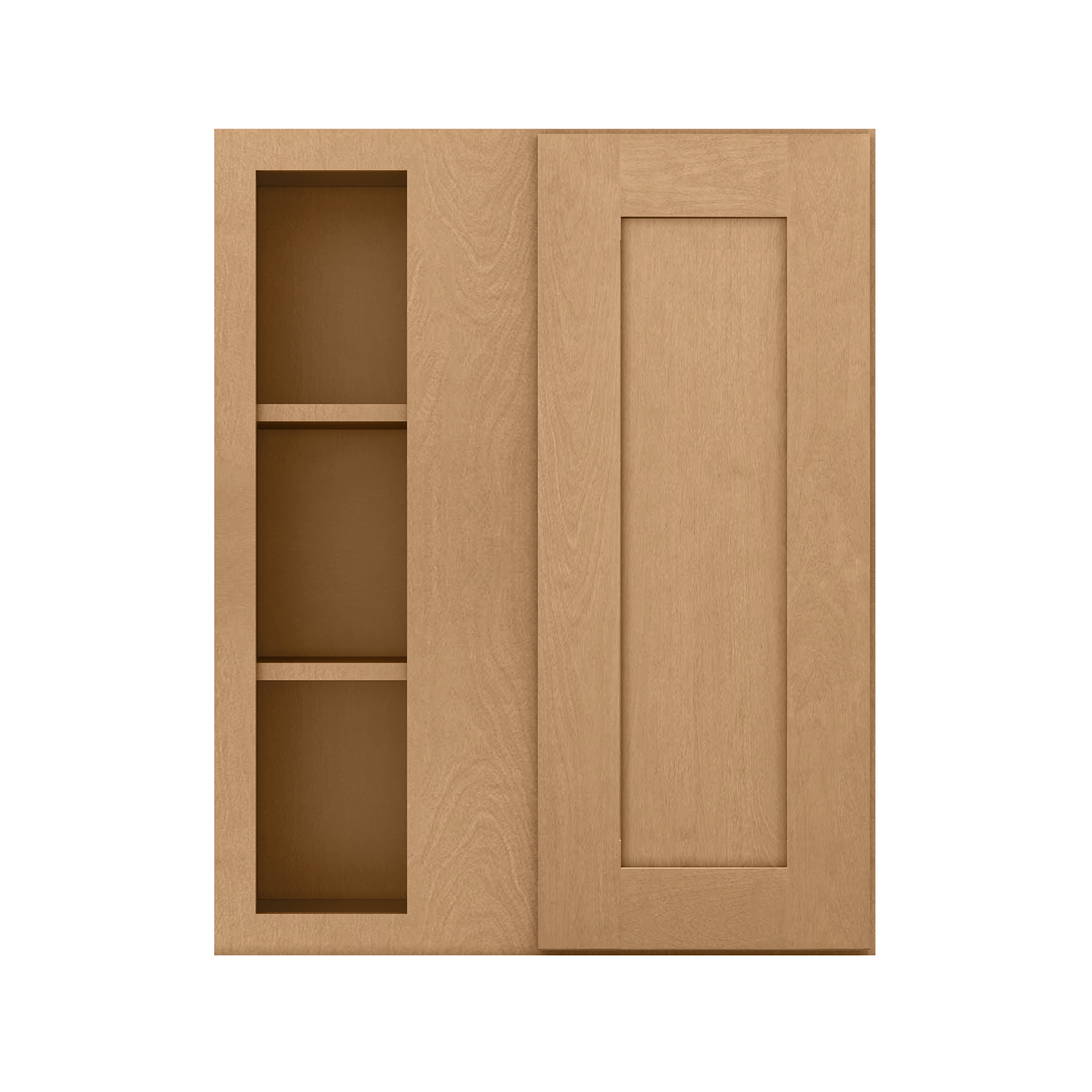 Square Corner Wall Blind Reversible Kitchen Cabinet SC2430 Shaker Toffee LessCare 24 in. width 30 in. height 12 in. depth