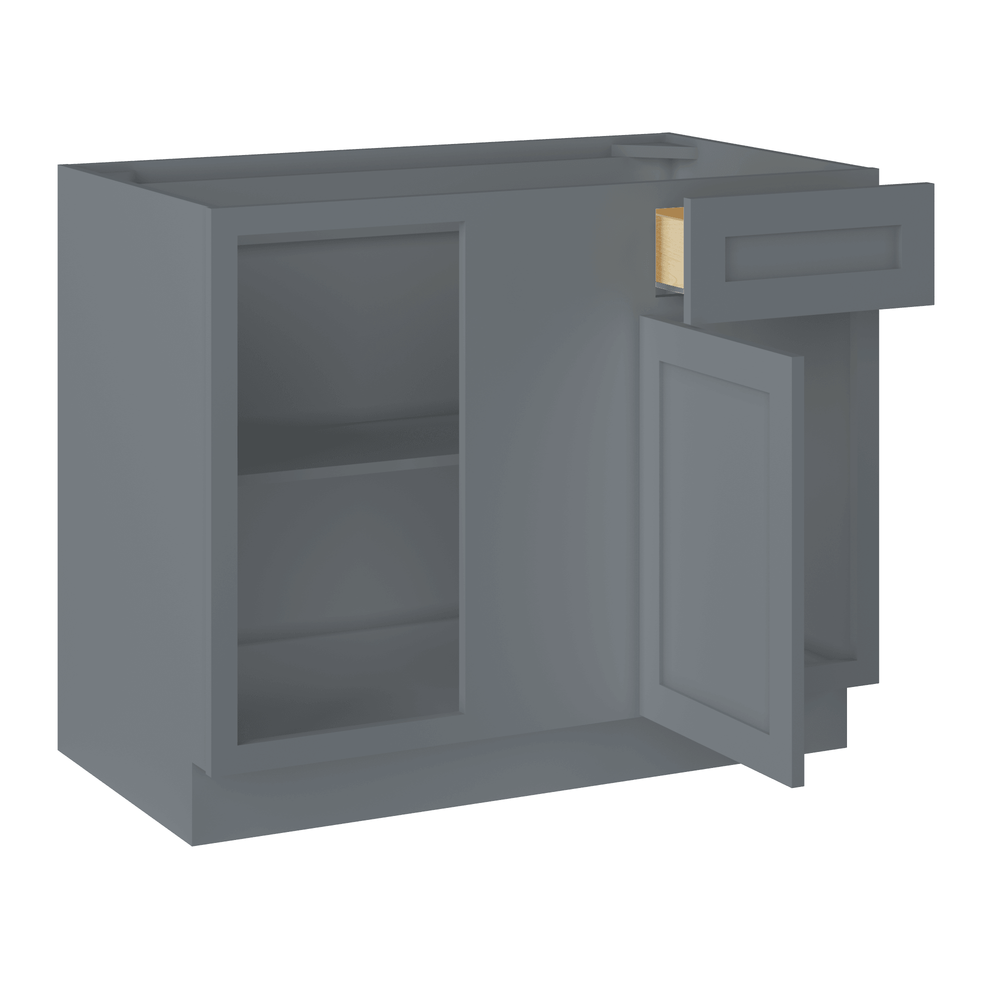 Blind Corner Base Kitchen Cabinet SCB42 Colonial Gray LessCare 42 in. width 34.5 in. height 24 in. depth