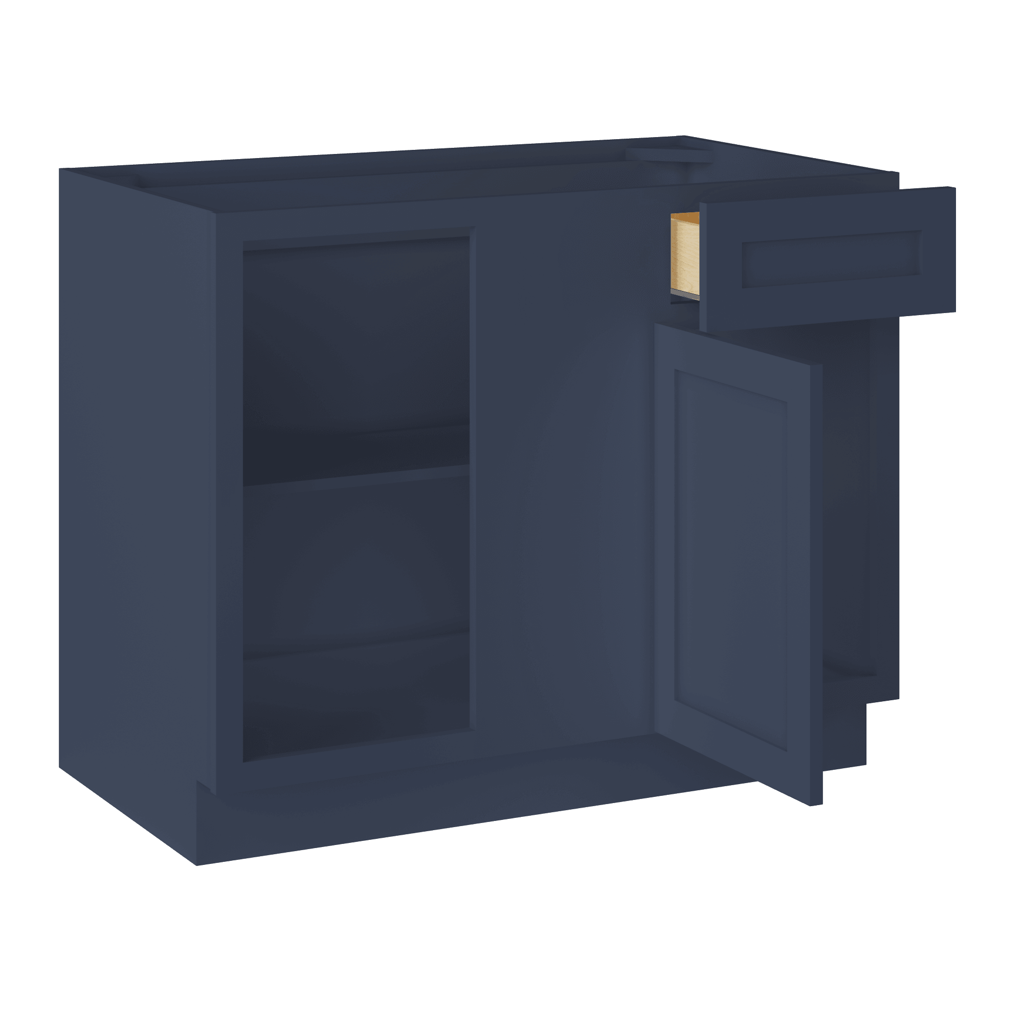 Blind Corner Base Kitchen Cabinet SCB42 Danbury Blue LessCare 42 in. width 34.5 in. height 24 in. depth