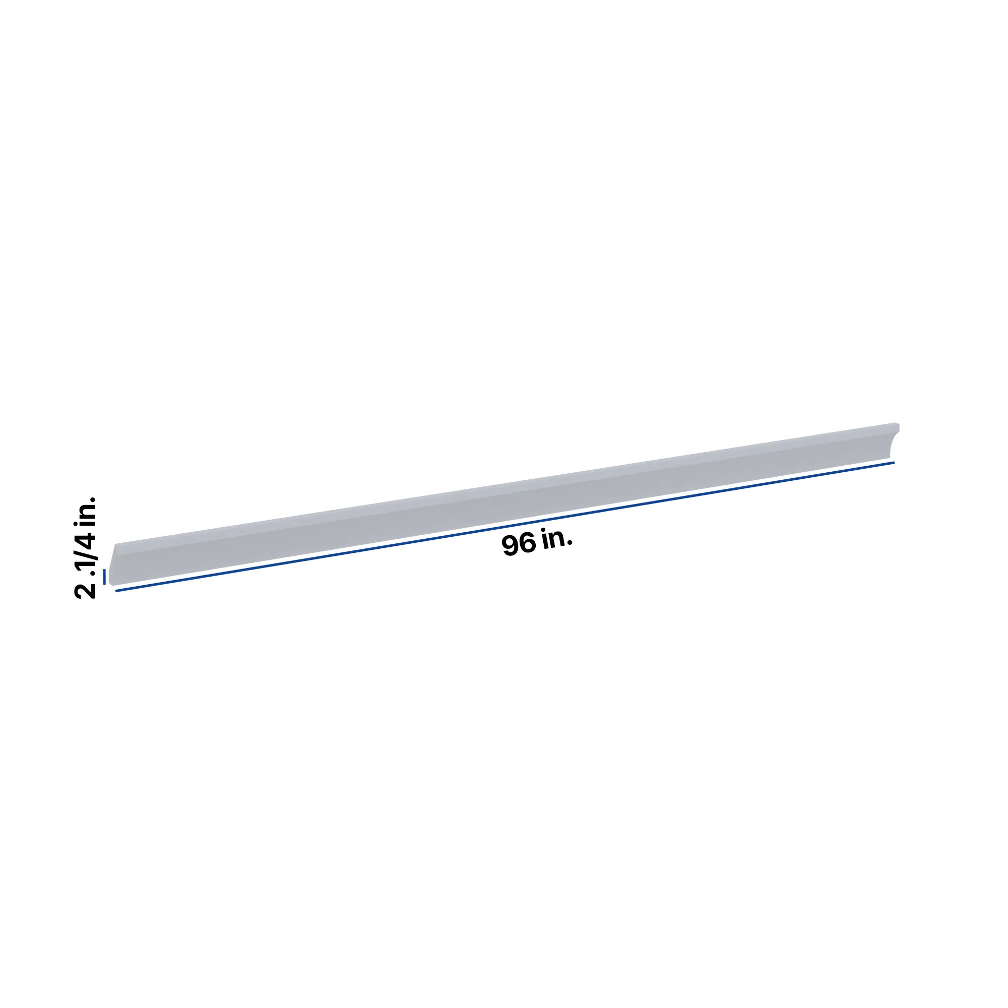 Modernform Cabinet Grey Shaker 96" W X 2 1/4" H X 2 1/4" D Shaker Crown Molding