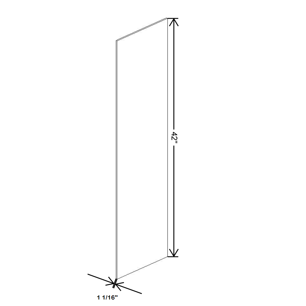 Fabuwood Illume Tuscany Olmo 3 , Skin Wall Cabinet 42" High With Adhesion