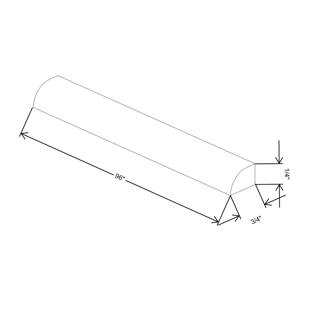 Fabuwood Allure Luna Kona 96"H Simple Scribe Molding {N/A w/Value line}