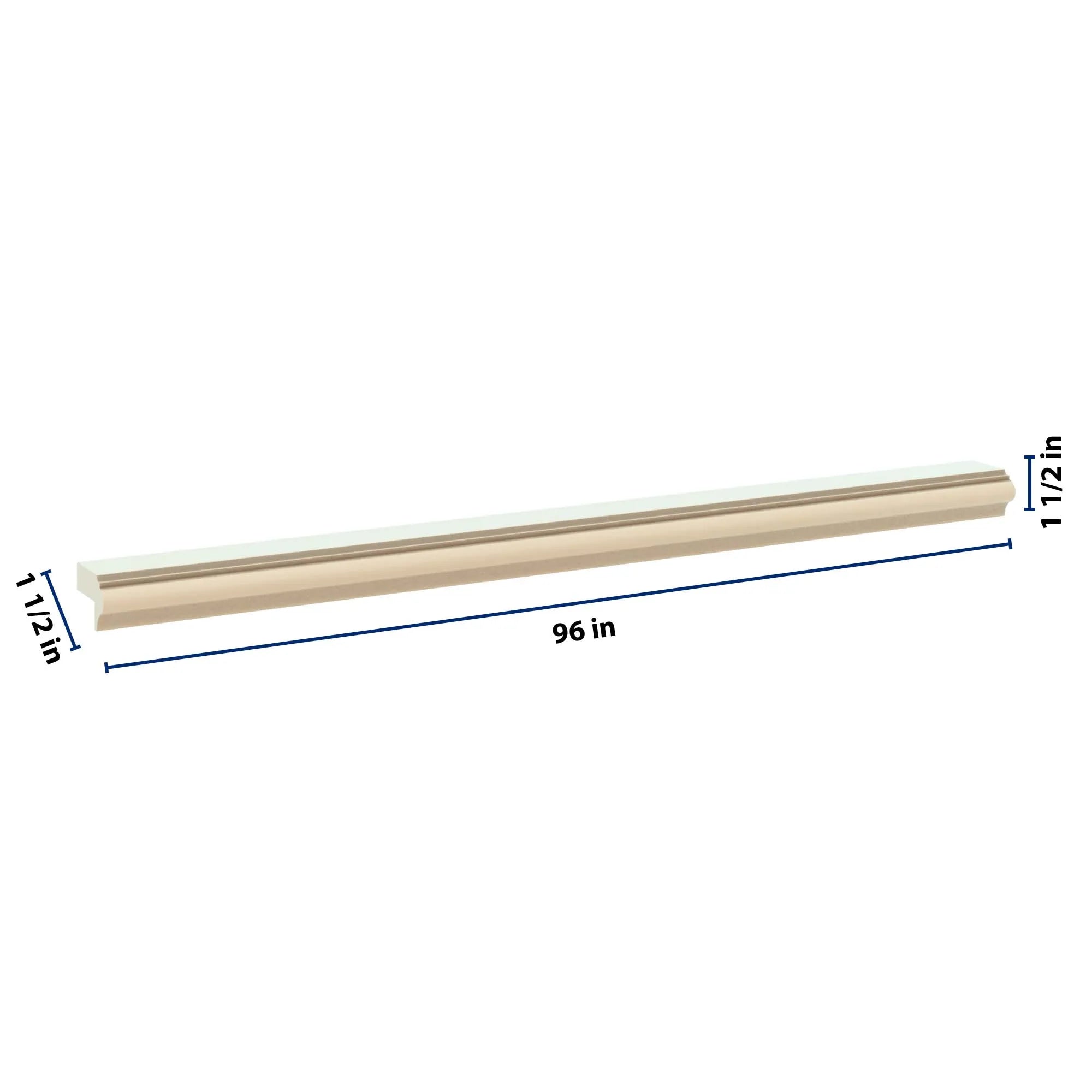 J&K Creme Glazed A7 96" W Light Rail Molding