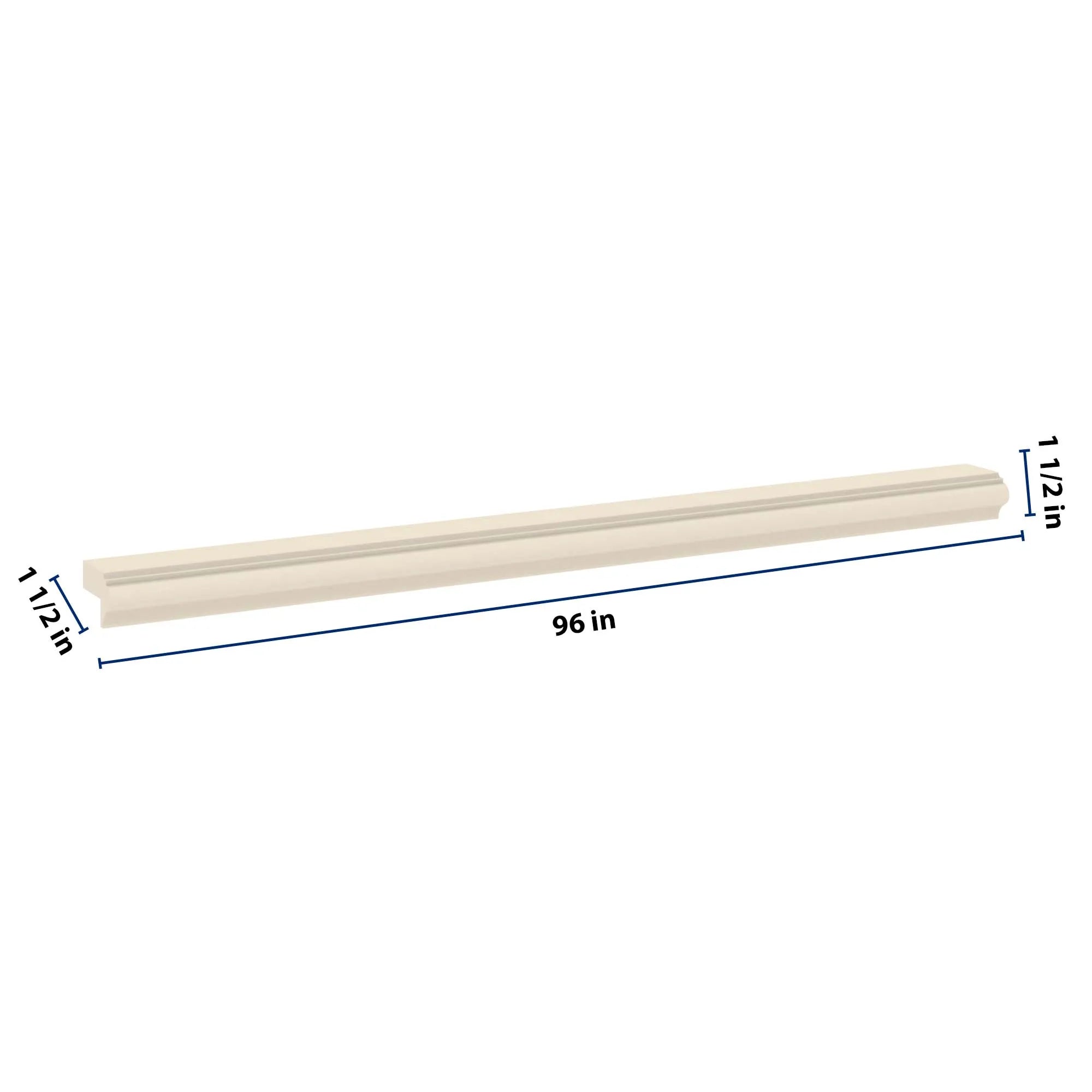 J&K Pearl Glazed H9 96" W Light Rail Molding