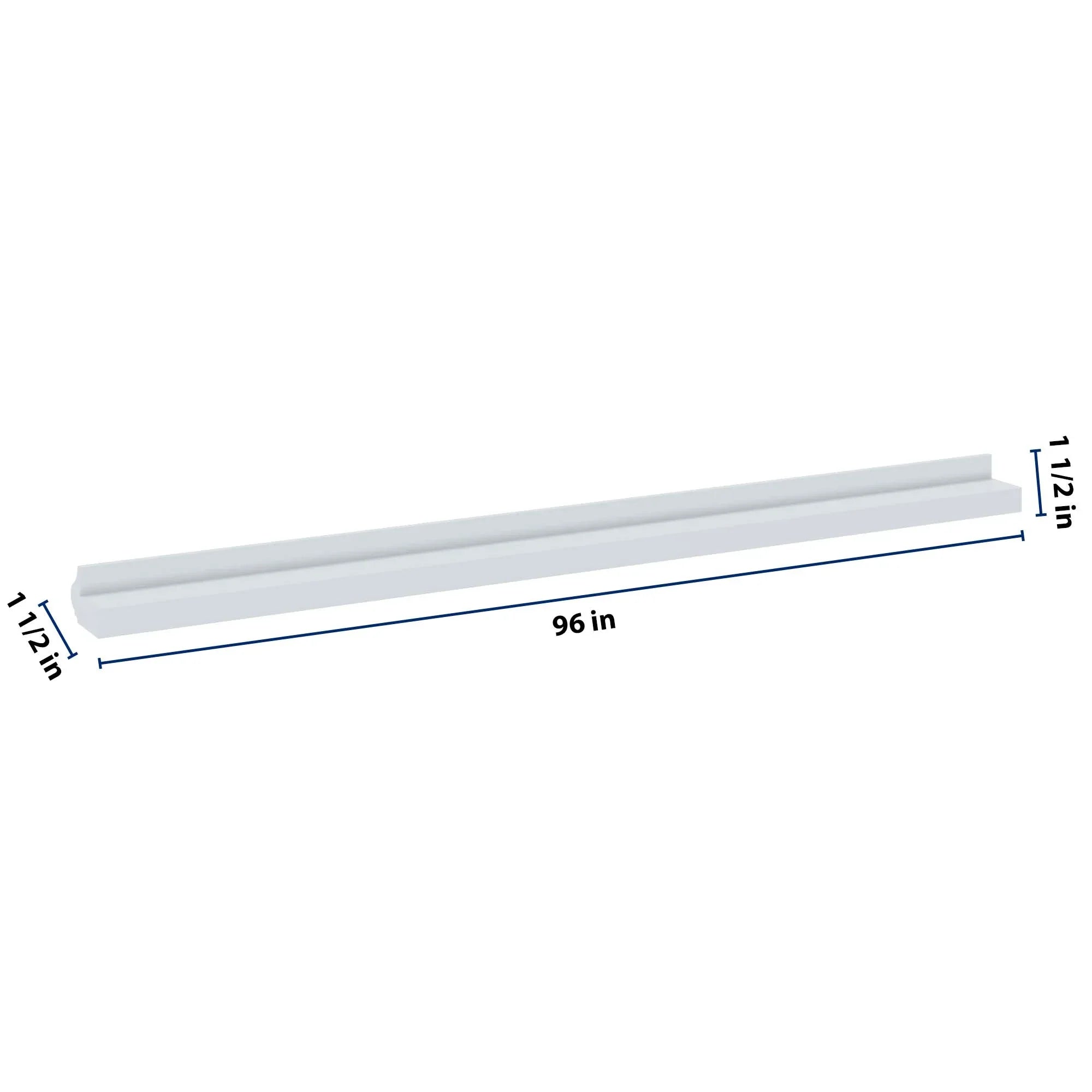 J&K White Shaker S8 96" W Light Rail Molding