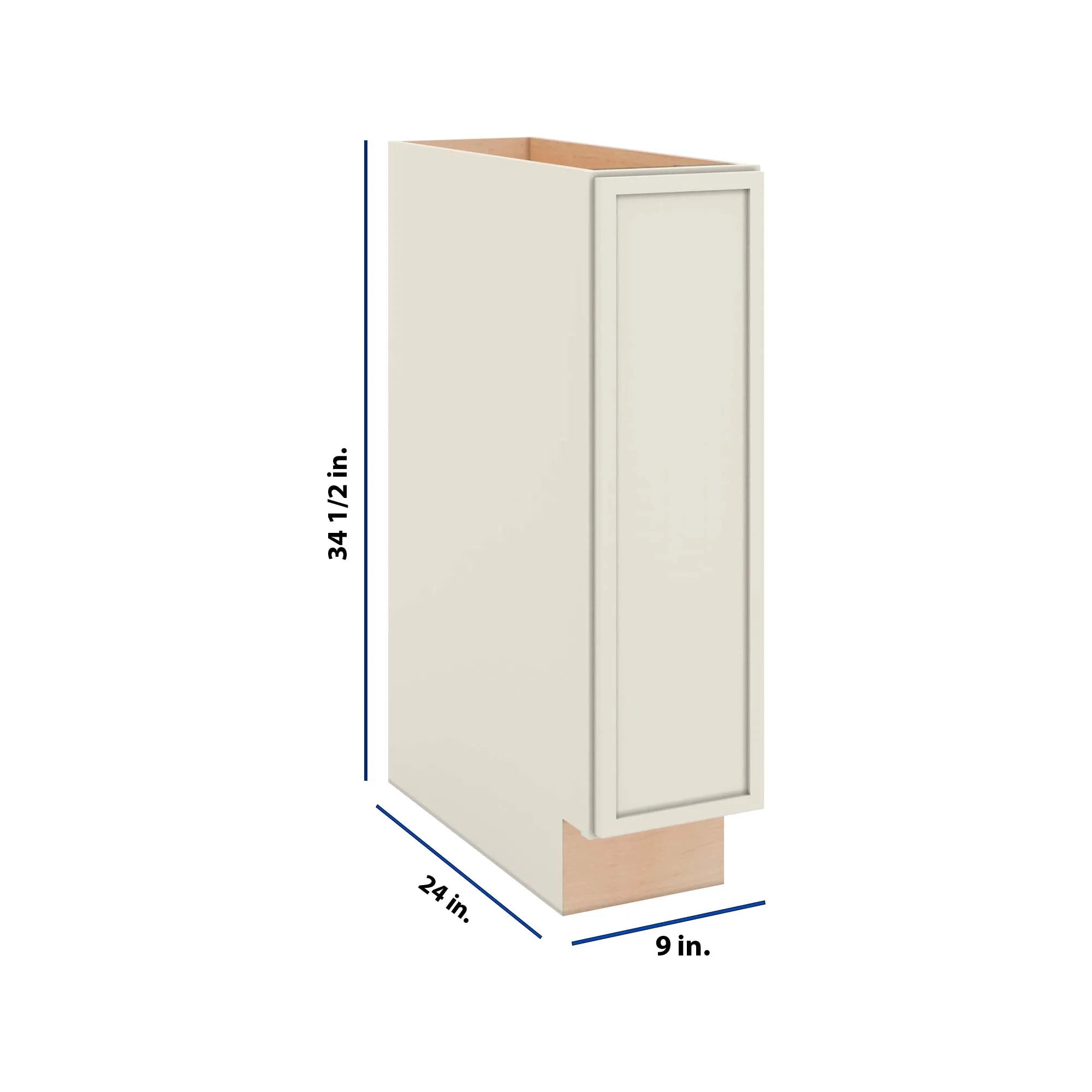 Modernform Cabinet Slim Dove White 09" W X 34 1/2" H X 24" D Base w/Spice Rack