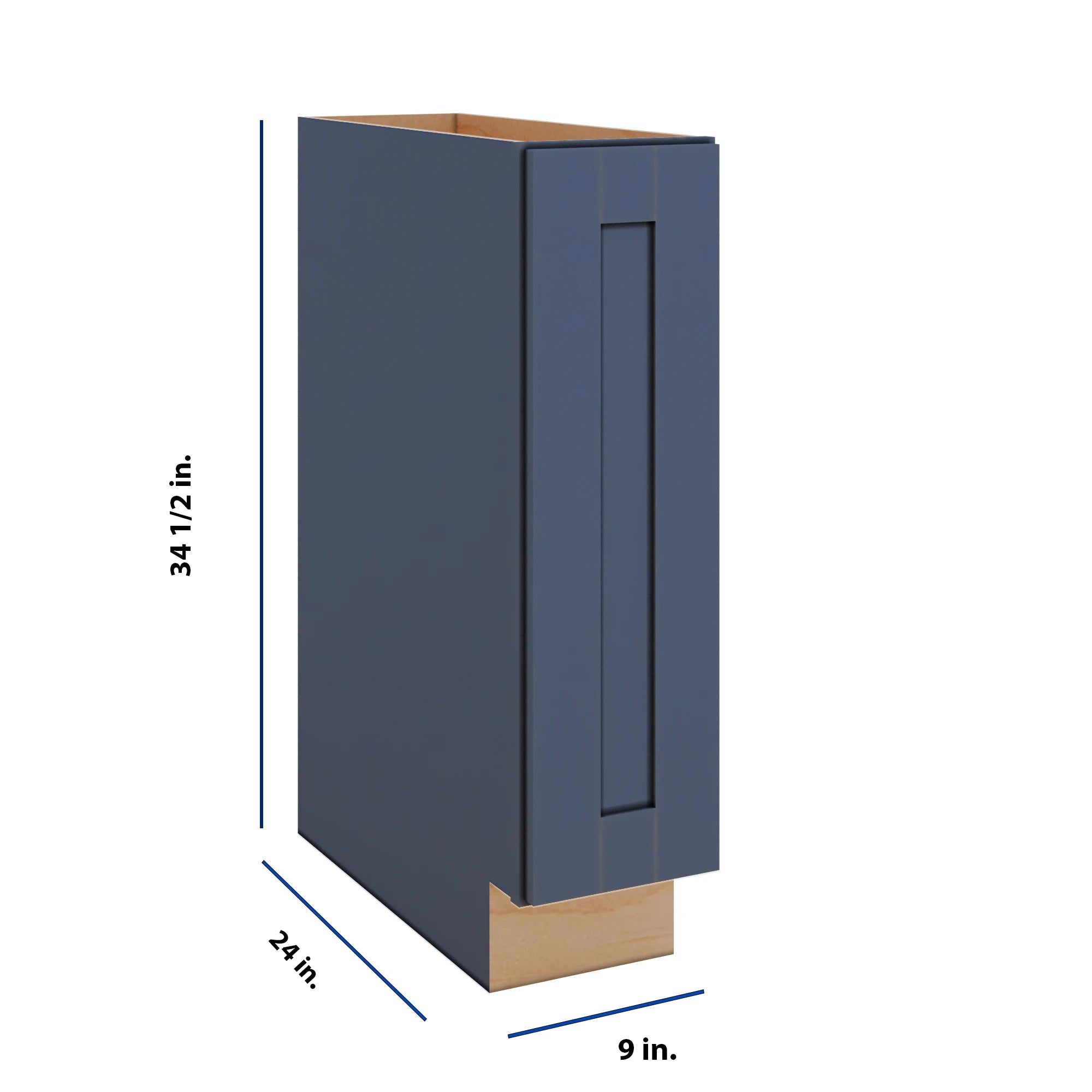 Modernform Cabinet Signature Blue 09" W X 34 1/2" H X 24" D Base w/Spice Rack