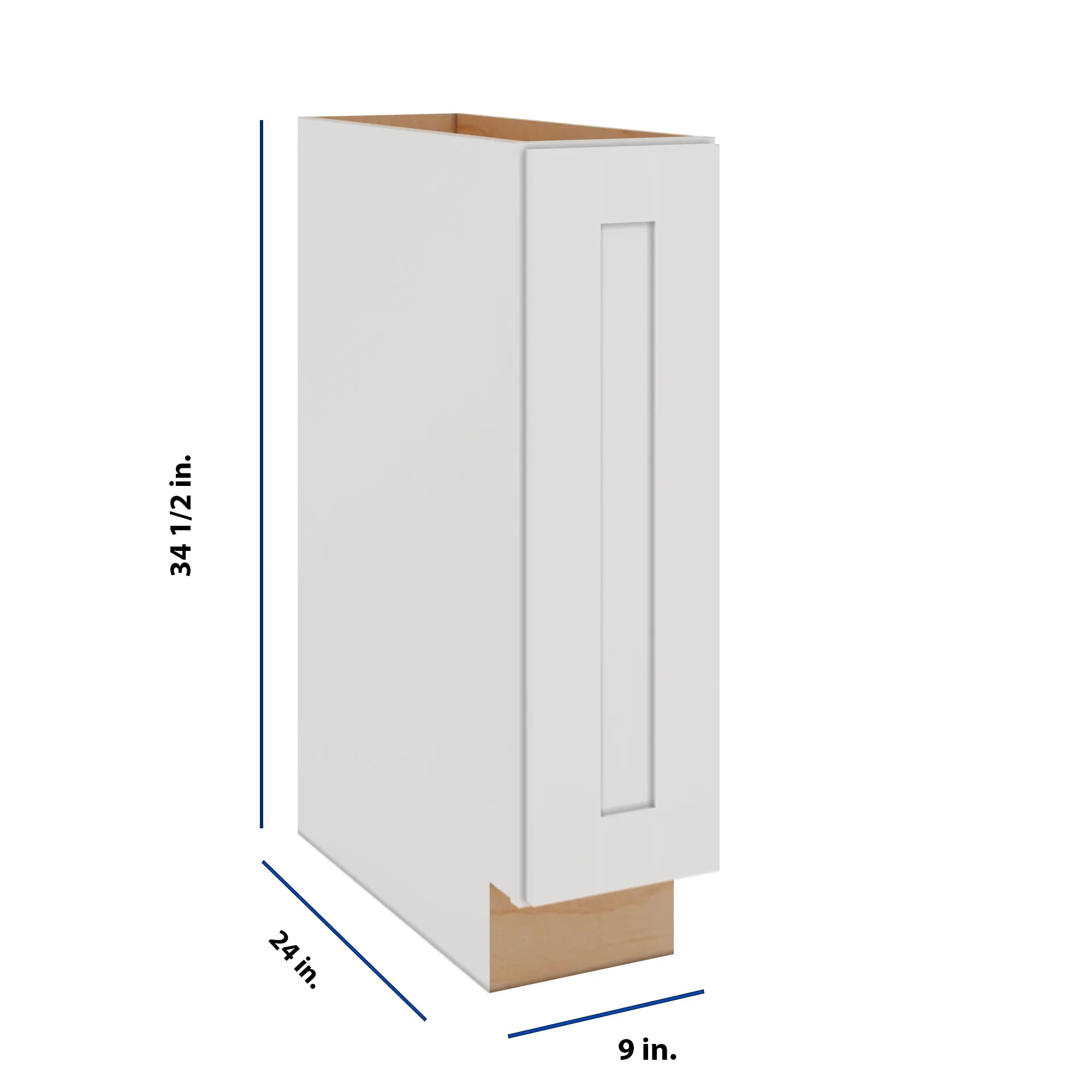 Modernform Cabinet White Shaker 09" W X 34 1/2" H X 24" D Base w/Spice Rack