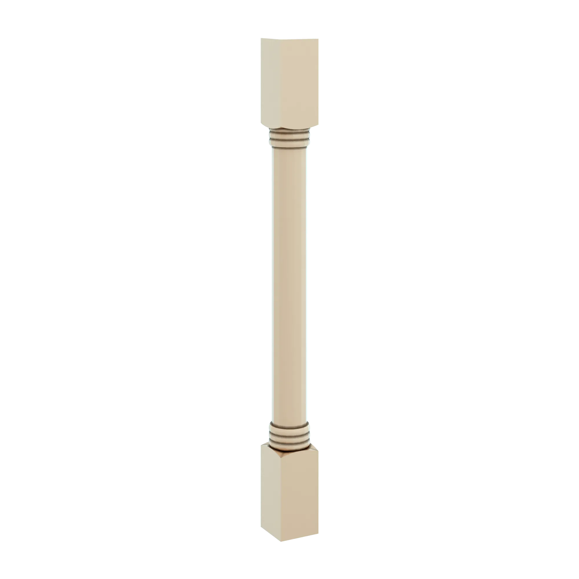 J&K Creme Glazed A7 Full Turn Post 3"W x 34 1/2" H x 3" D