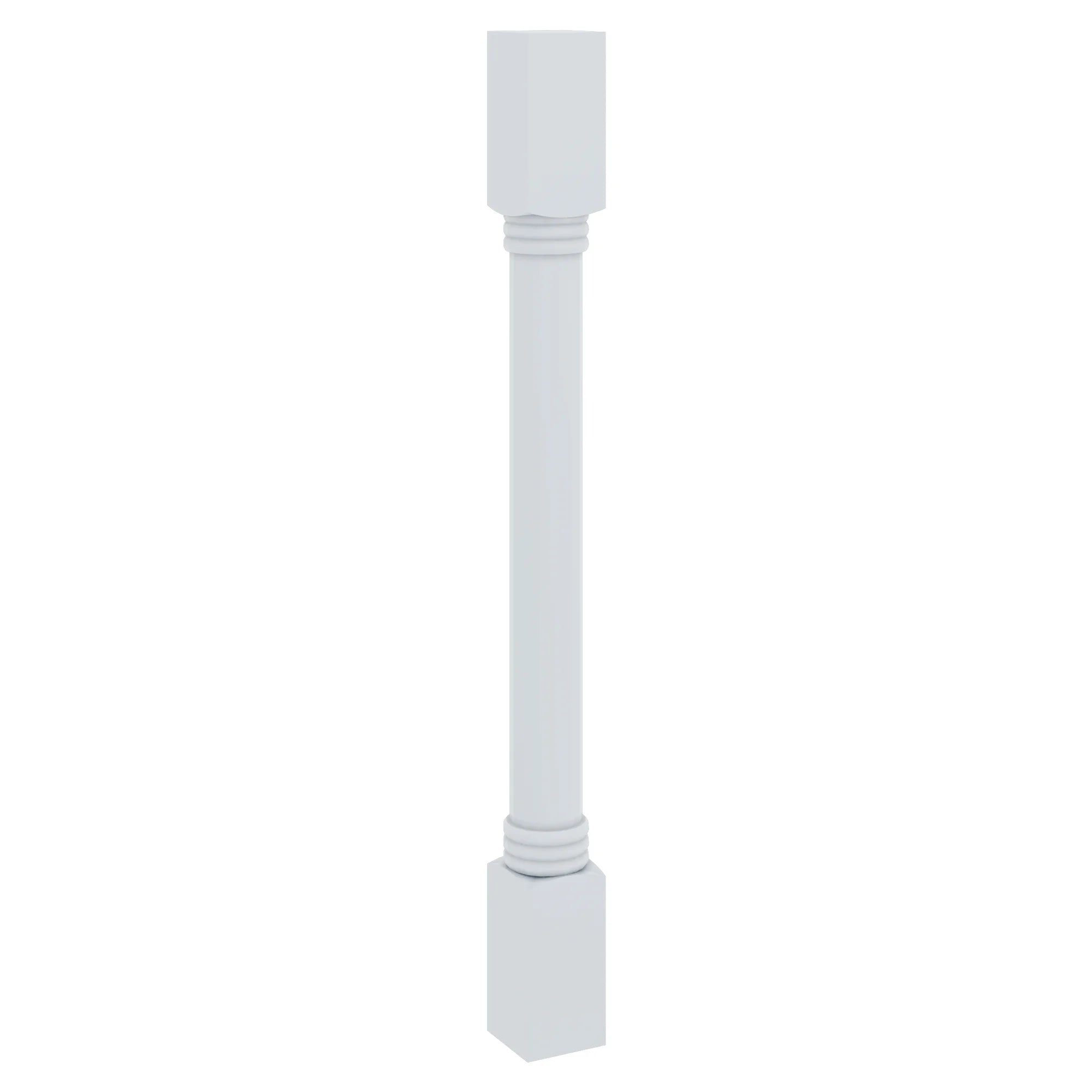 J&K White Shaker S8 Full Turn Post 3"W x 34 1/2" H x 3" D