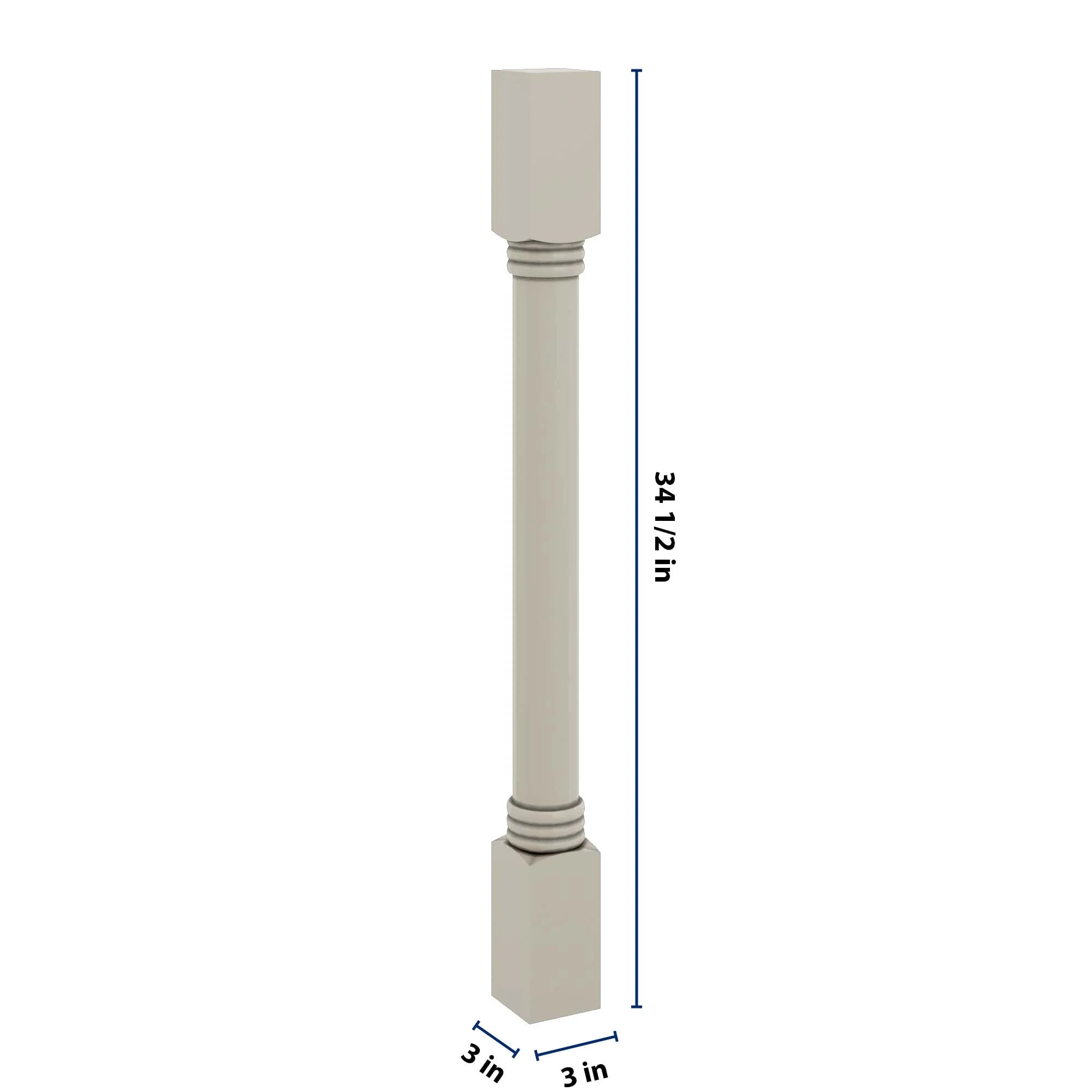 J&K Pebble B6 Full Turn Post 3"W x 34 1/2" H x 3" D