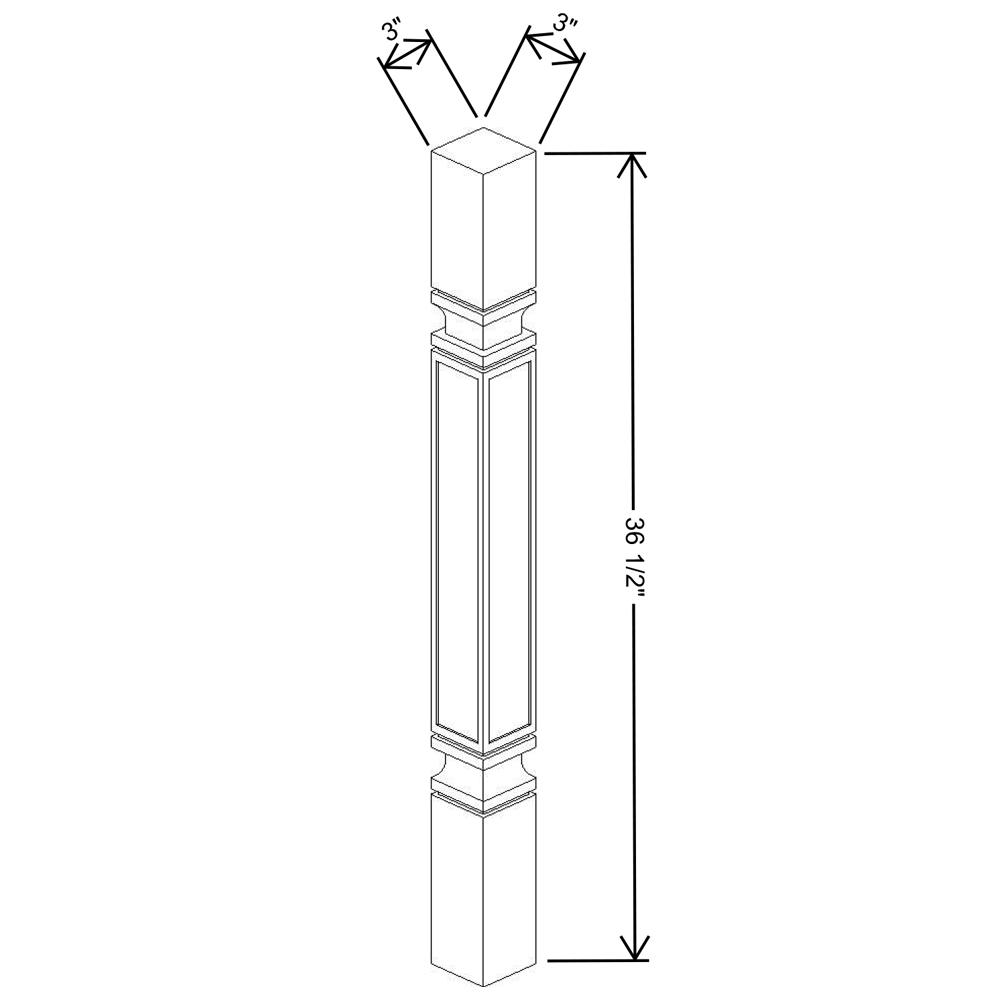 Fabuwood Allure Nexus Frost 3"W X 36 1/2"H X 3"D Standard Post