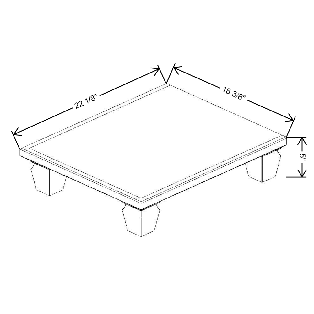 Fabuwood Allure Galaxy Frost 18"W & 22"D Shaker Platform With Cove Feet For TP1821