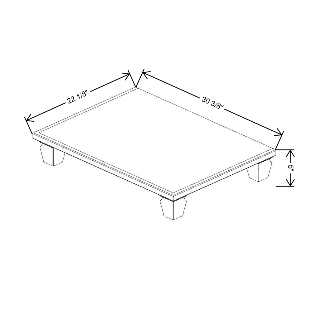 Fabuwood Allure Fusion Stone 30"W & 22"D Shaker Platform With Cove Feet For V30