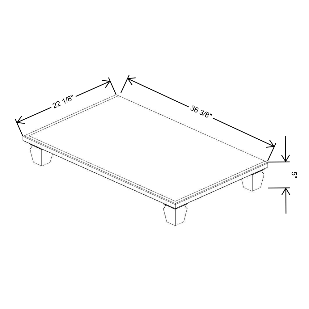 Fabuwood Allure Galaxy Frost 36"W & 22"D Shaker Platform With Cove Feet For V36