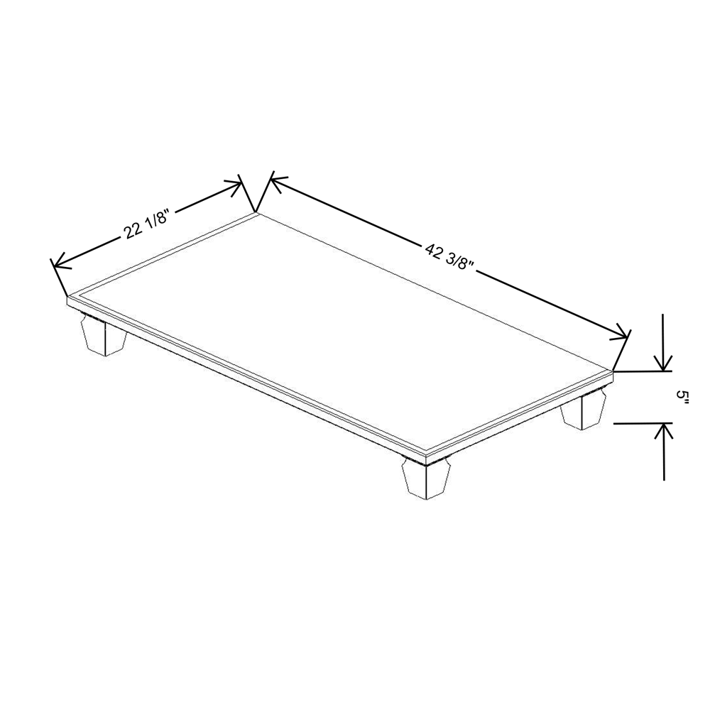 Fabuwood Allure Fusion Oyster  42"W & 22"D Shaker Platform With Cove Feet For V42