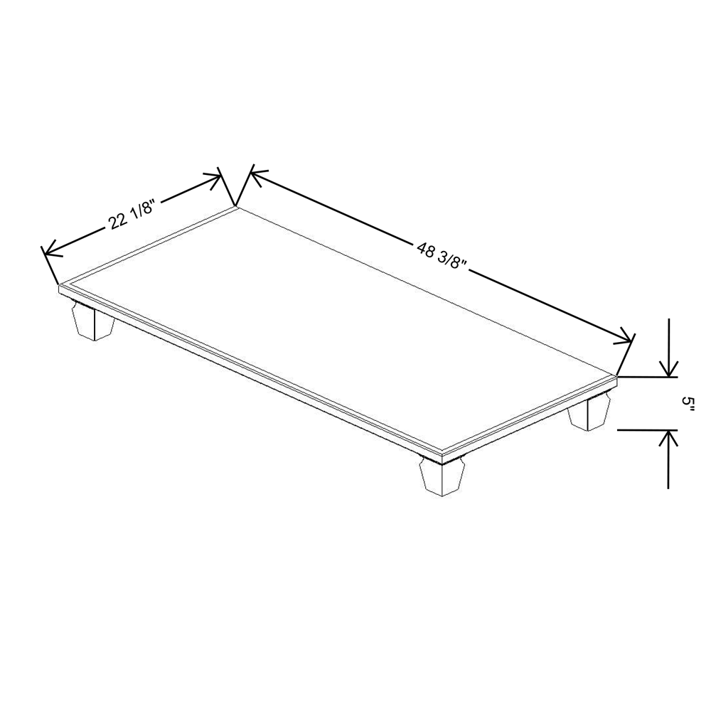 Fabuwood Allure Onyx Frost  48"W & 22"D Shaker Platform With Cove Feet For V48