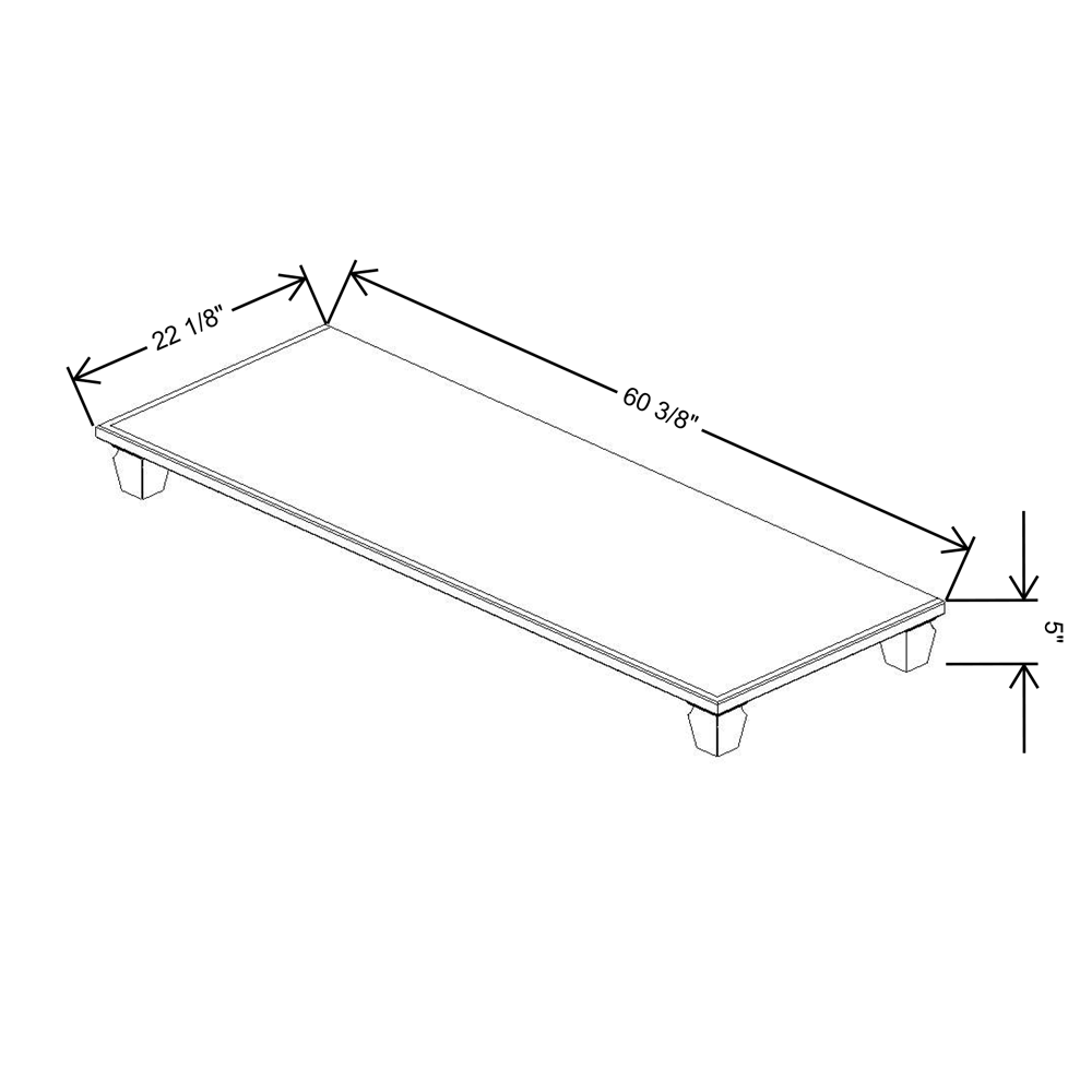 Fabuwood Allure Fusion Kona 60"W & 22"D Shaker Platform With Cove Feet For V60