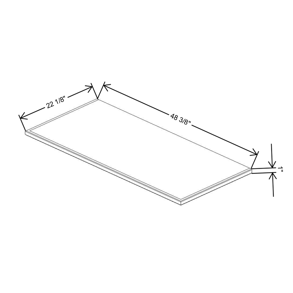 Fabuwood Allure Onyx Frost  48"W & 22"D Shaker Platform For V48