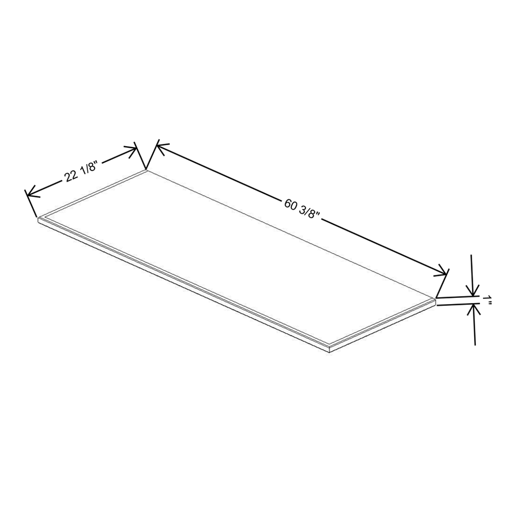 Fabuwood Allure Galaxy Frost 60"W & 22"D Shaker Platform For V60