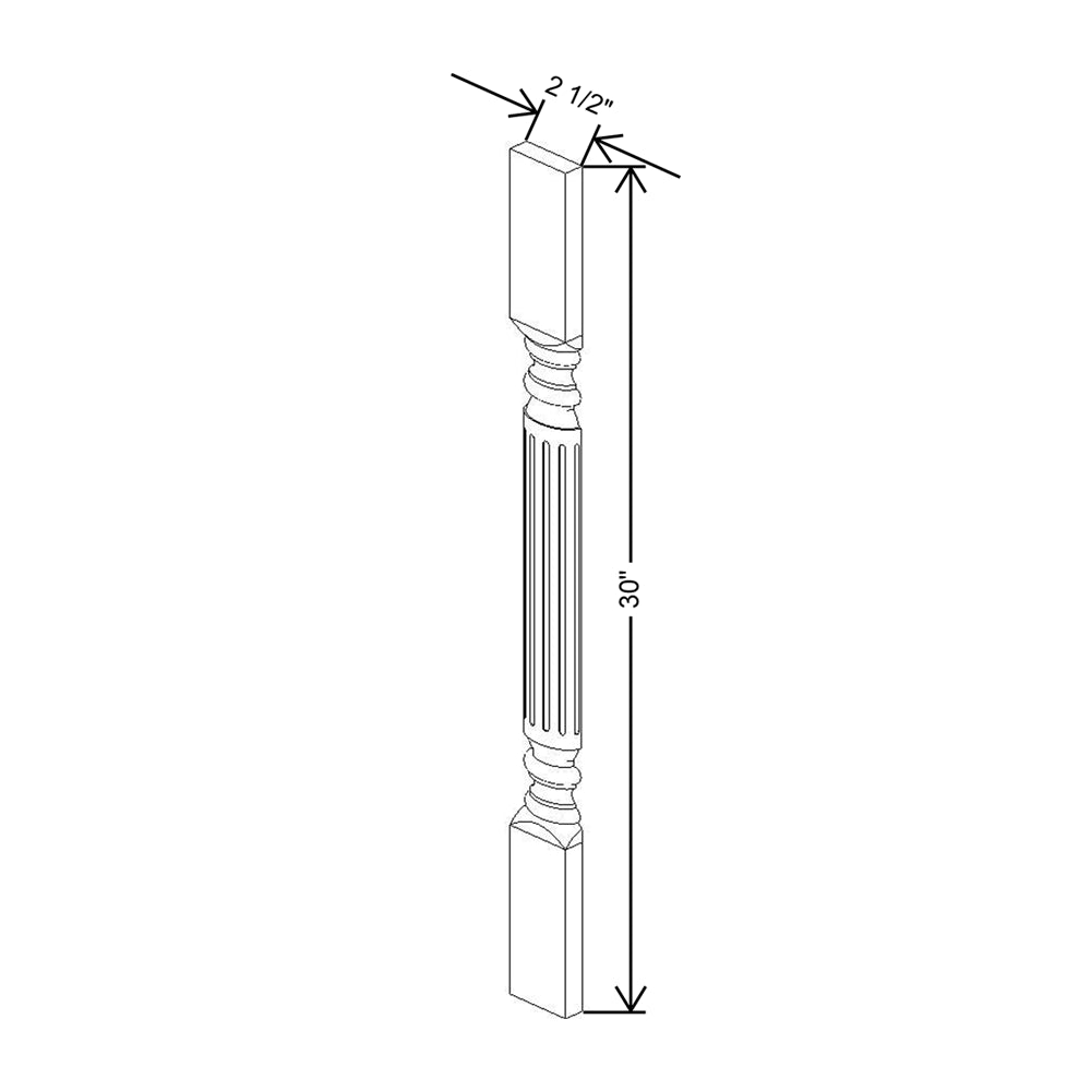 CNC Concord Elegant Smoky Grey 30" H Spindle Fluted