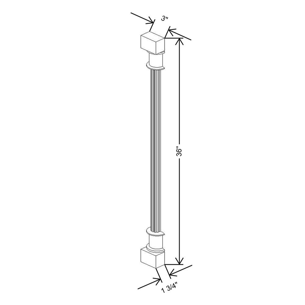 Cubitac Imperial Bergen Latte Fluted Spindle Wall 36"H