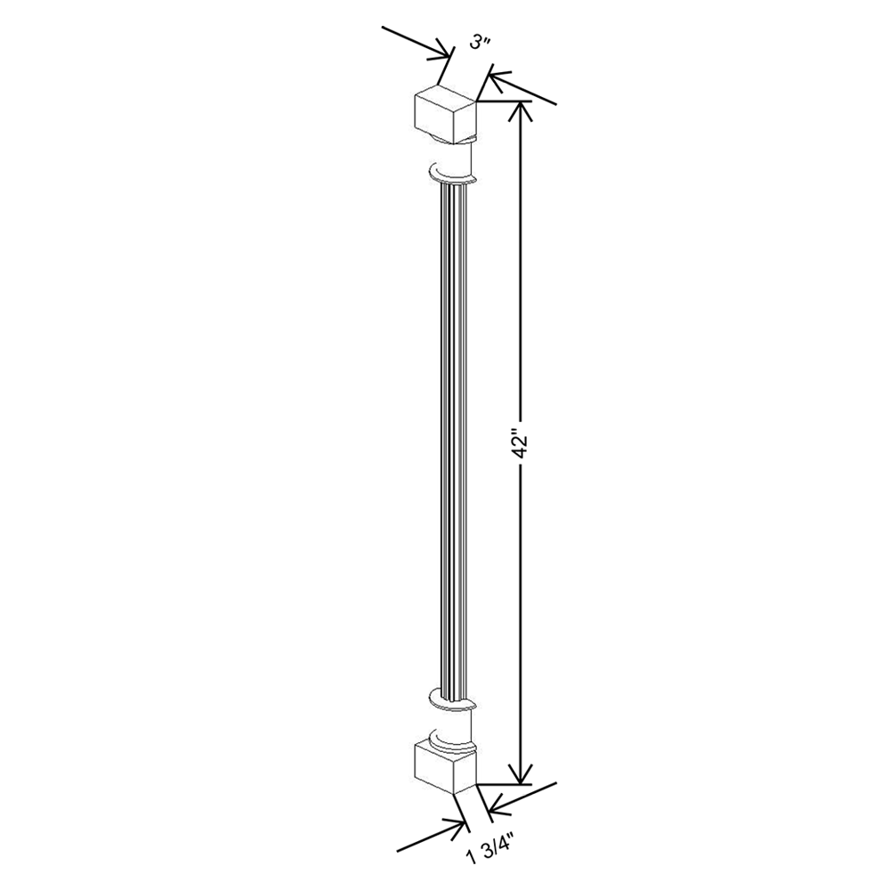 Cubitac Imperial Bergen Latte Fluted Spindle Wall 42"H