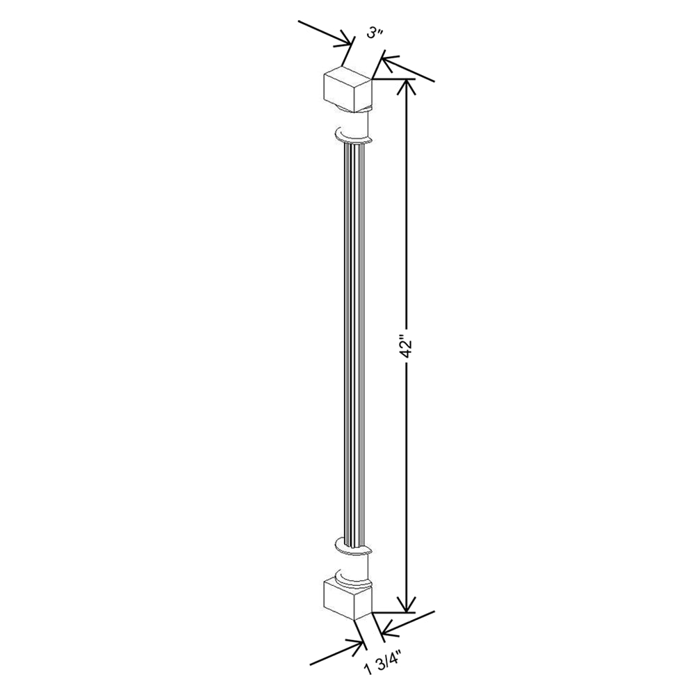 Cubitac Basic Oxford Pastel 3" W X 1 1/2" D X 42" H Fluted Spindle Wall