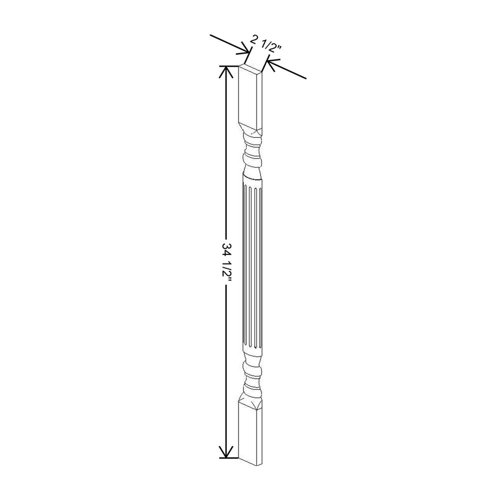 CNC Concord Elegant Smoky Grey 42" H Spindle Fluted