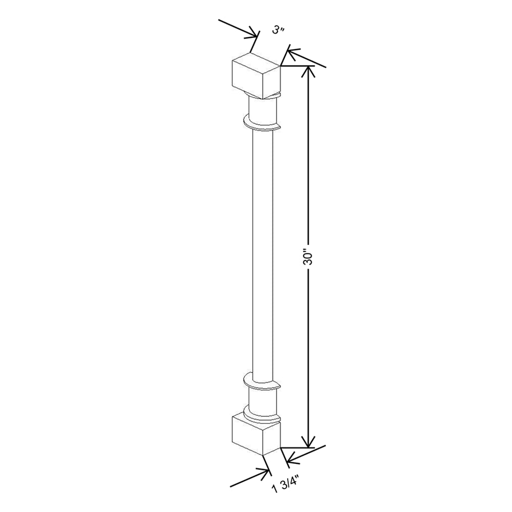 Cubitac Basic Oxford Latte 3" W X 1 1/2" D X 30" H Spindle Wall