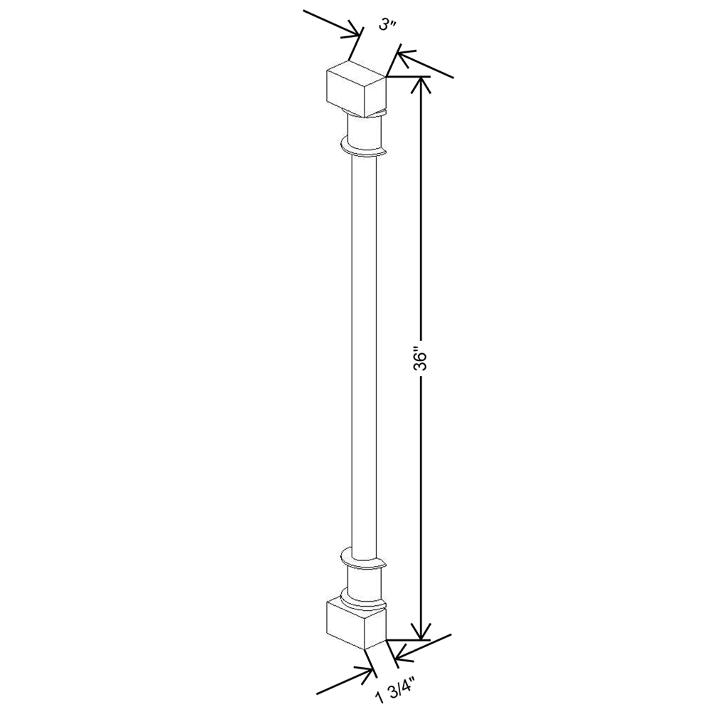 Cubitac Basic Oxford Latte 3" W X 1 1/2" D X 36" H Spindle Wall