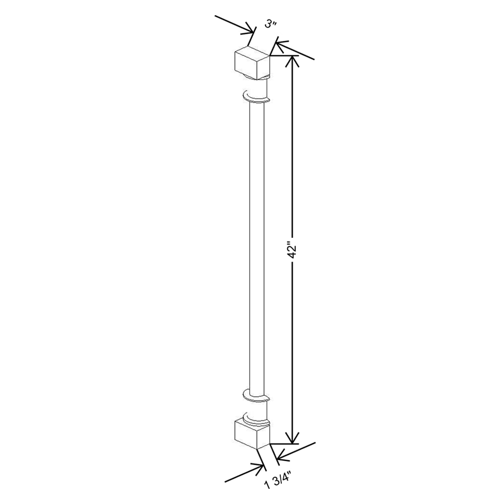 Cubitac Prestige Milan Latte 3"W X 1 1/2" D X 42"H Spindle Wall