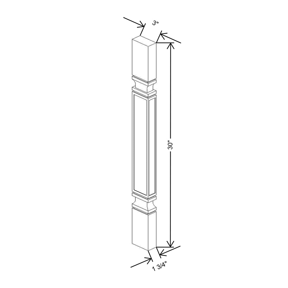 Cubitac Basic Oxford Pastel 3" W X 1 1/2" D X 30" H Spindle Shaker