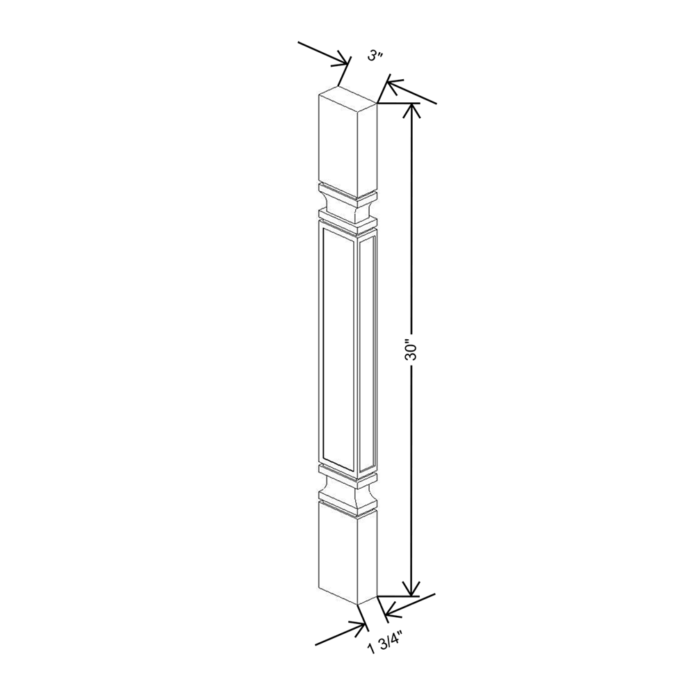 Cubitac Imperial Bergen Latte Spindle Shaker 30"H