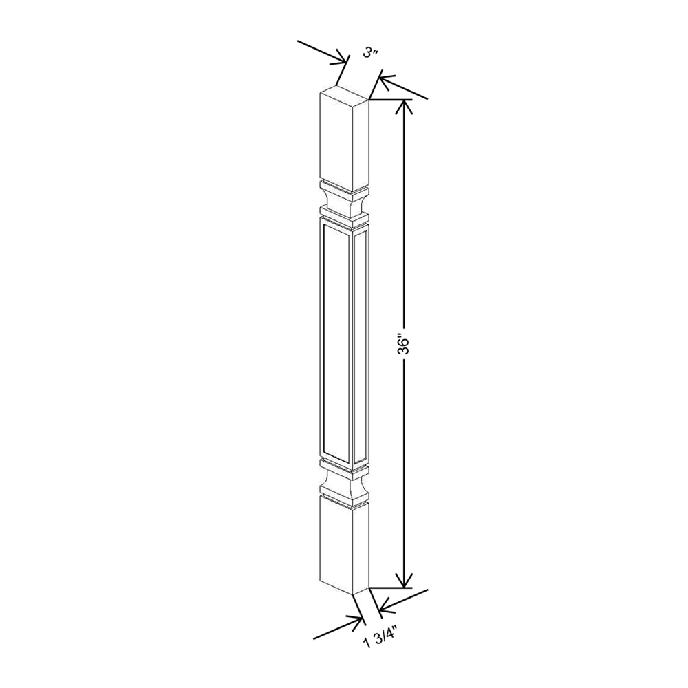 Cubitac Prestige Milan Latte 3"W X 1 1/2" D X 36"H Spindle Shaker