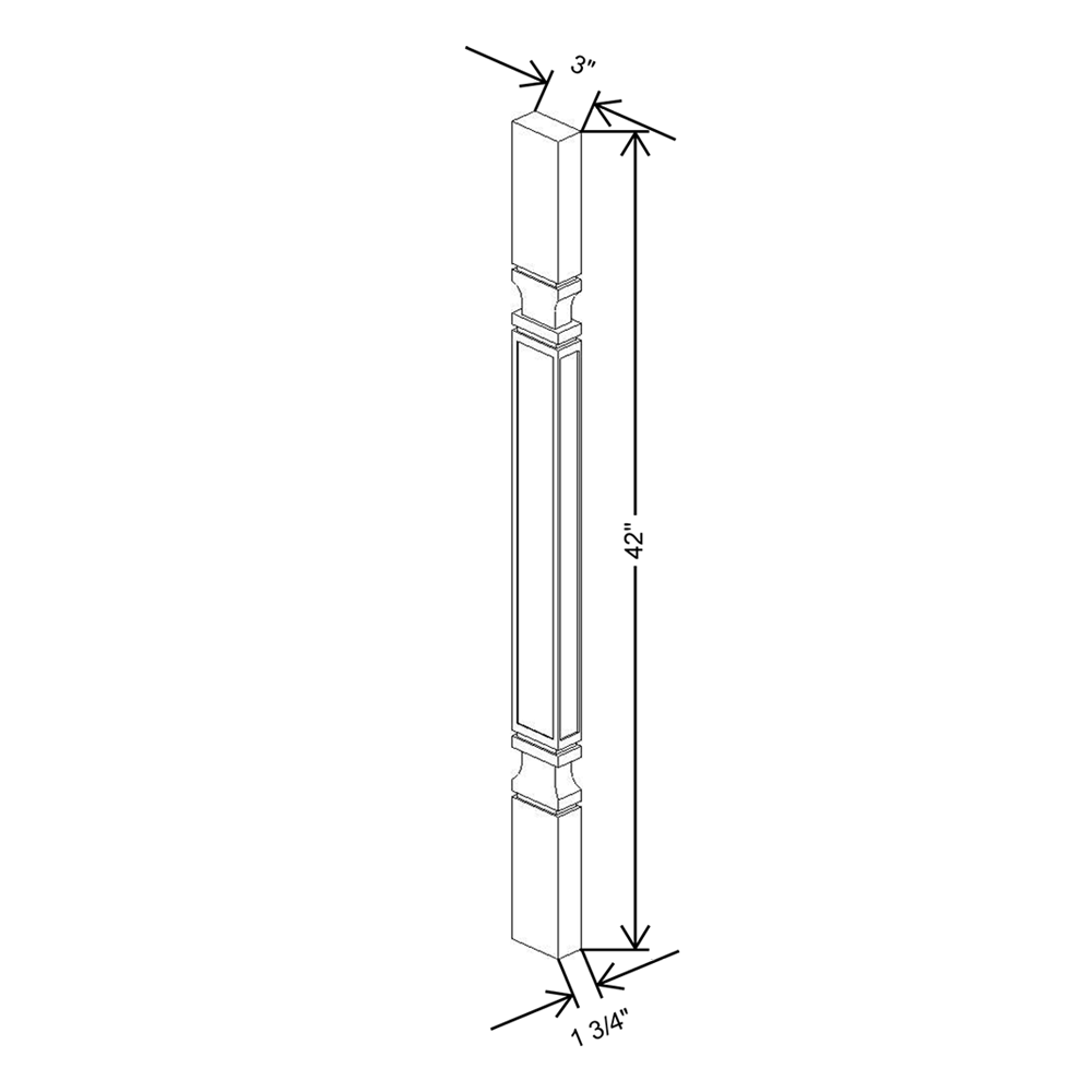 Cubitac Imperial Madison Hazelnut Spindle Shaker 42"H