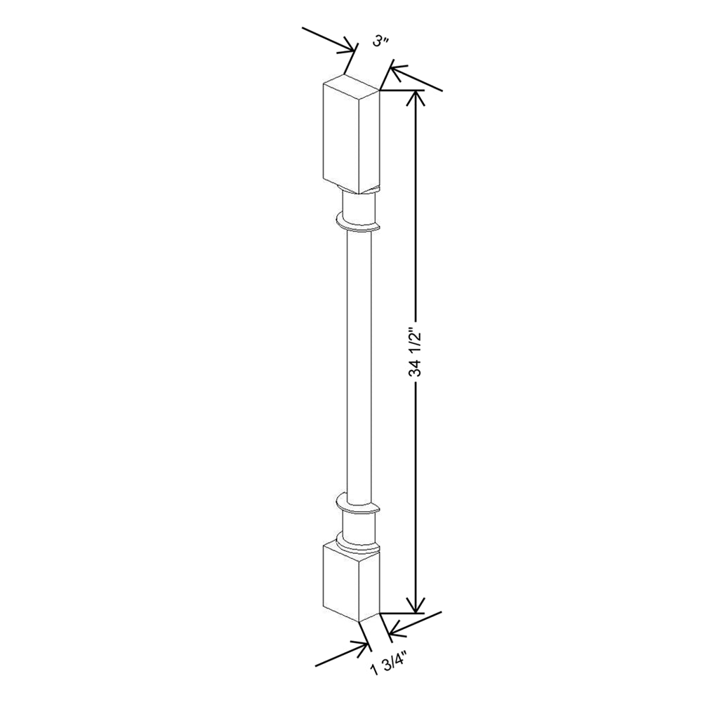 Cubitac Basic Oxford Latte 3" W X 1 1/2" D X 34 1/2" H Spindle Base