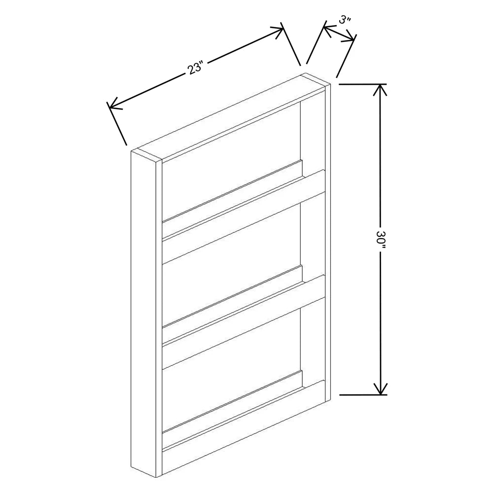Fabuwood Allure Fusion Timber 3" W Base Spice Pull Filler w/Blum Slides {Fil/Cab Ordered Separately}