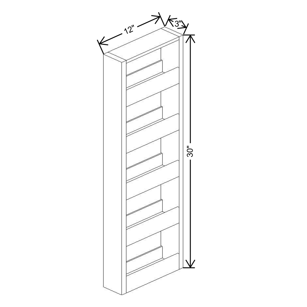 Fabuwood Allure Onyx Horizon  3"W X 30"H Spice Pull Out Wall {Fil/Cab Ordered Separately}