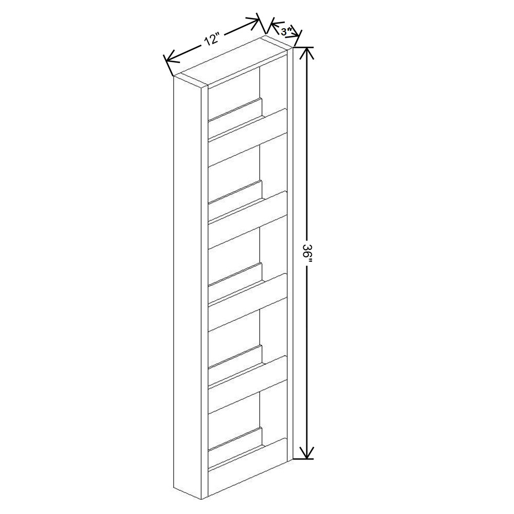 Fabuwood Allure Fusion Dove 03"W X 36"H Spice Pull Out Wall {Fil/Cab Ordered Separately}