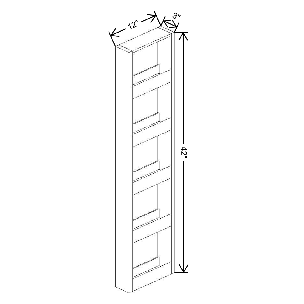 Fabuwood Allure Fusion Dove 03"W X 42"H Spice Pull Out Wall {Fil/Cab Ordered Separately}