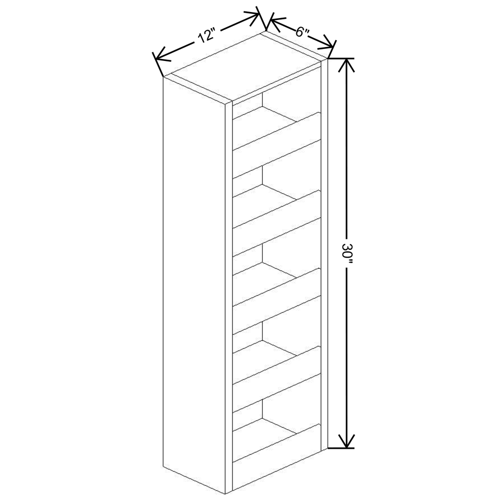 Fabuwood Allure Onyx Frost  6"W X 30"H Spice Pull Out Wall {Fil/Cab Ordered Separately}