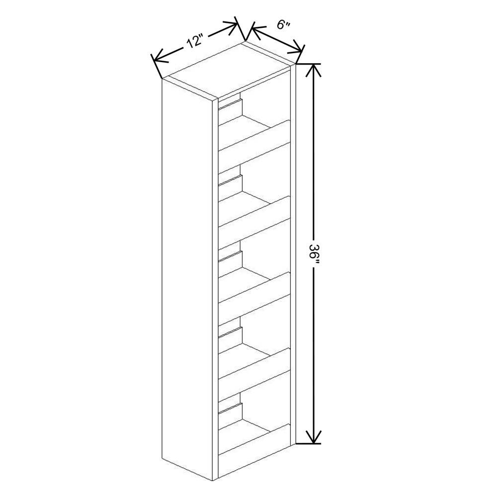 Fabuwood Allure Fusion Dove 06"W X 36"H Spice Pull Out Wall {Fil/Cab Ordered Separately}