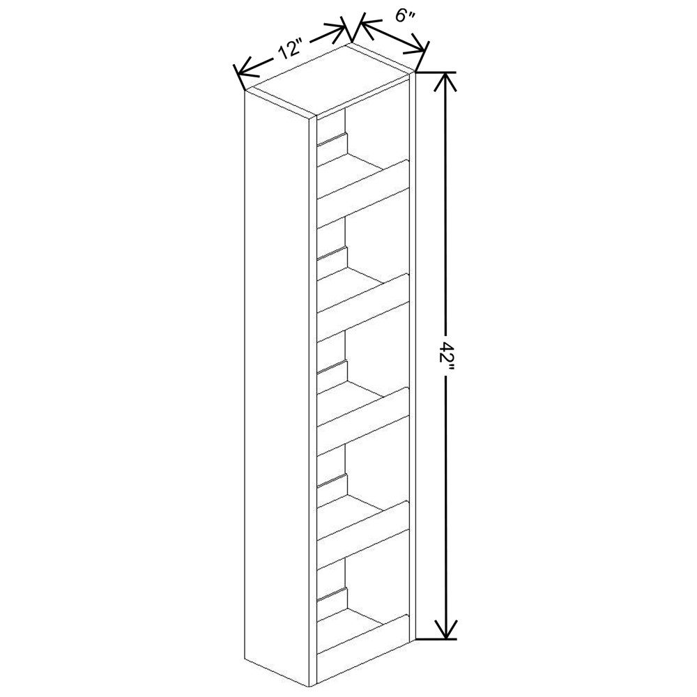 Fabuwood Allure Galaxy Dove 06"W X 42"H Spice Pull Out Wall {Fil/Cab Ordered Separately}