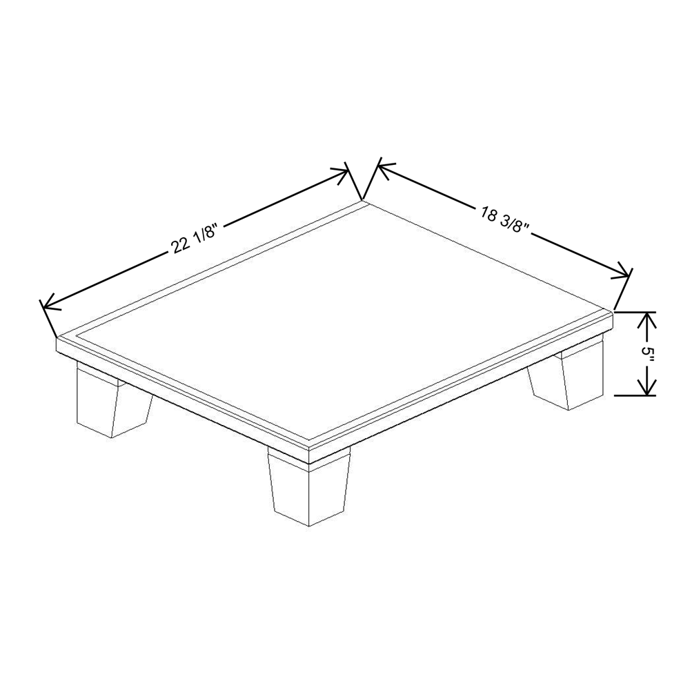 Fabuwood Allure Fusion Oyster  18"W & 22"D Shaker Platform With Taper Feet For TP1821