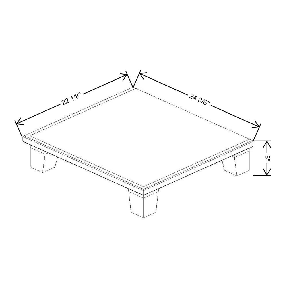 Fabuwood Allure Onyx Horizon  24"W & 22"D Shaker Platform With Taper Feet For V24