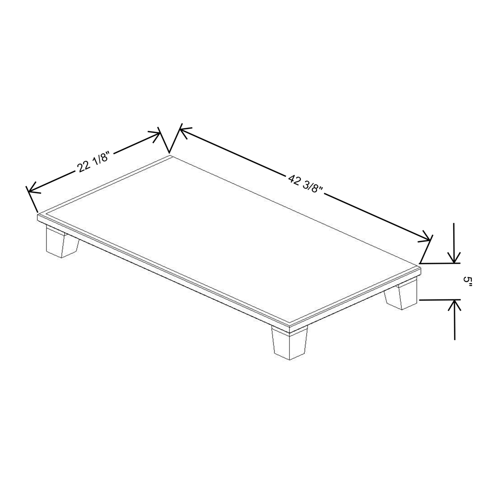 Fabuwood Allure Imperio Nickel 42"W & 22"D Shaker Platform With Taper Feet For V42