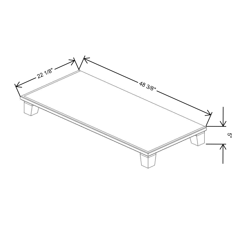 Fabuwood Allure Imperio Nickel 48"W & 22"D Shaker Platform With Taper Feet For V48